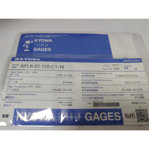 日本原裝進(jìn)口KYOWA應(yīng)變片KFGS-1.5-120-D28-23 L15C2R
