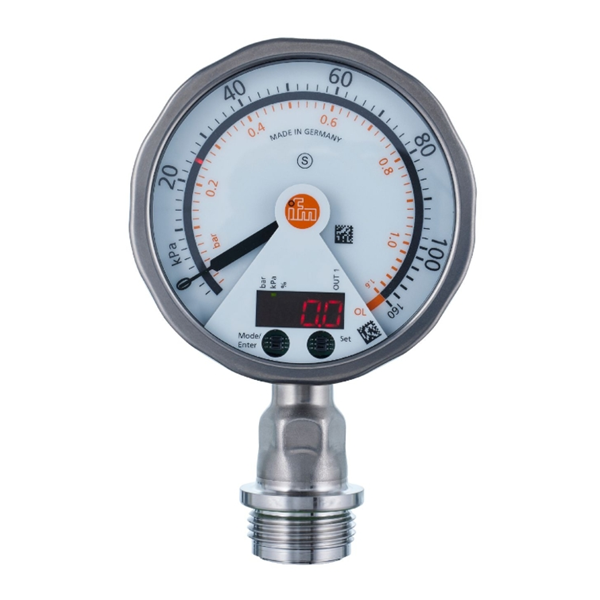 德國IFM易福門帶模擬顯示屏的齊平式壓力傳感器PG2436 PG-2,5-REB12-MFRKG/US/ /P