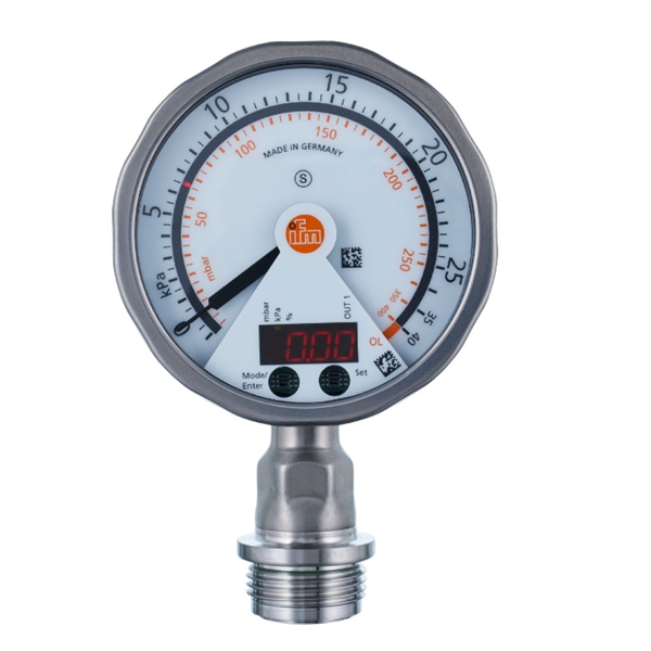 德國IFM易福門帶模擬顯示屏的齊平式壓力傳感器PG2436 PG-2,5-REB12-MFRKG/US/ /P