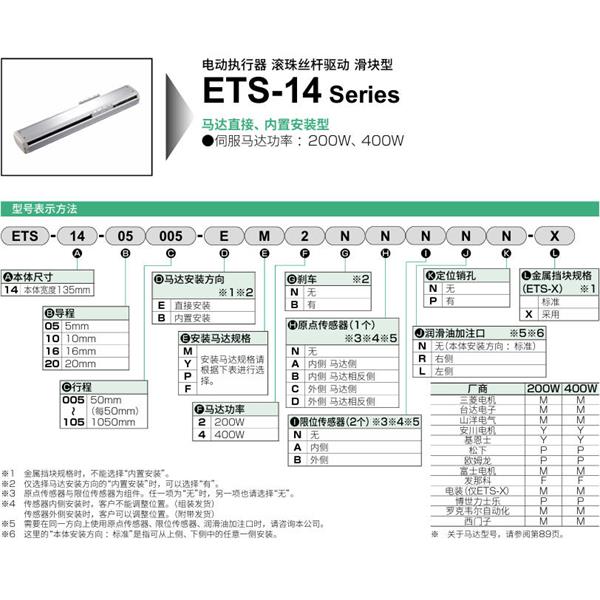 CKD喜開理電動執(zhí)行器（無馬達型）滑塊型ETS-14-16020-EM2NNNNN