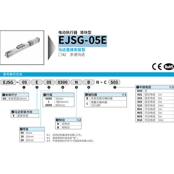 CKD喜開理電動執(zhí)行器（無馬達(dá)型）滑塊型EJSG-05E050050NBN-CR01