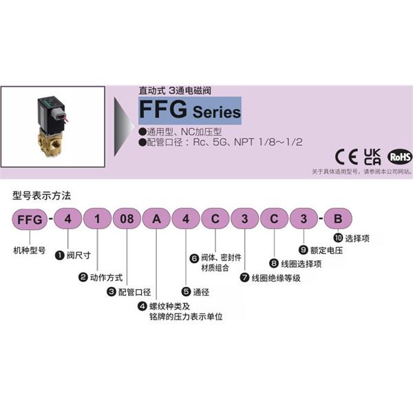 CKD喜開理多種流體直動式3通電磁閥集成閥FFG-2106D2A3A1